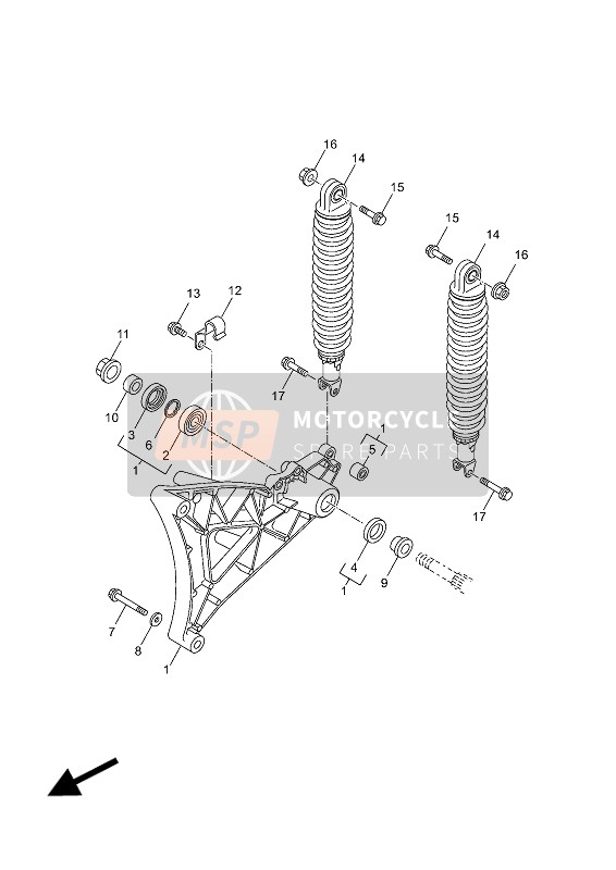 1C0F21100100, Hinterradschwinge Kompl., Yamaha, 0